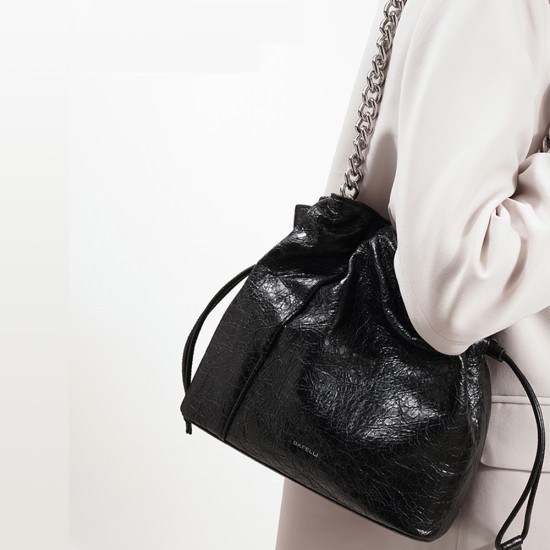 Bucket bag leather crossbody chain bag for women - Memoo.com Bucket bag leather crossbody chain bag for women - Memoo.com